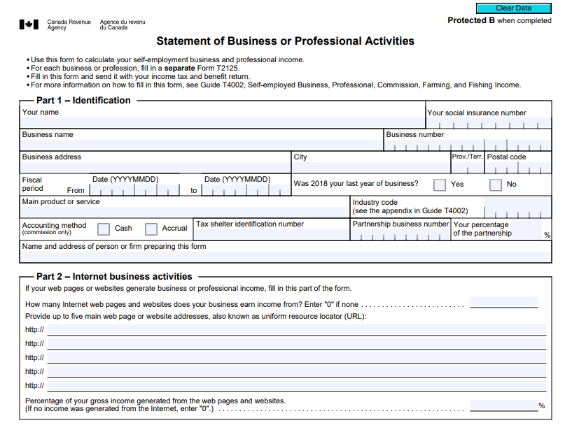 T2125 Tax Form Guide: Declare income and expenses from a business or profession